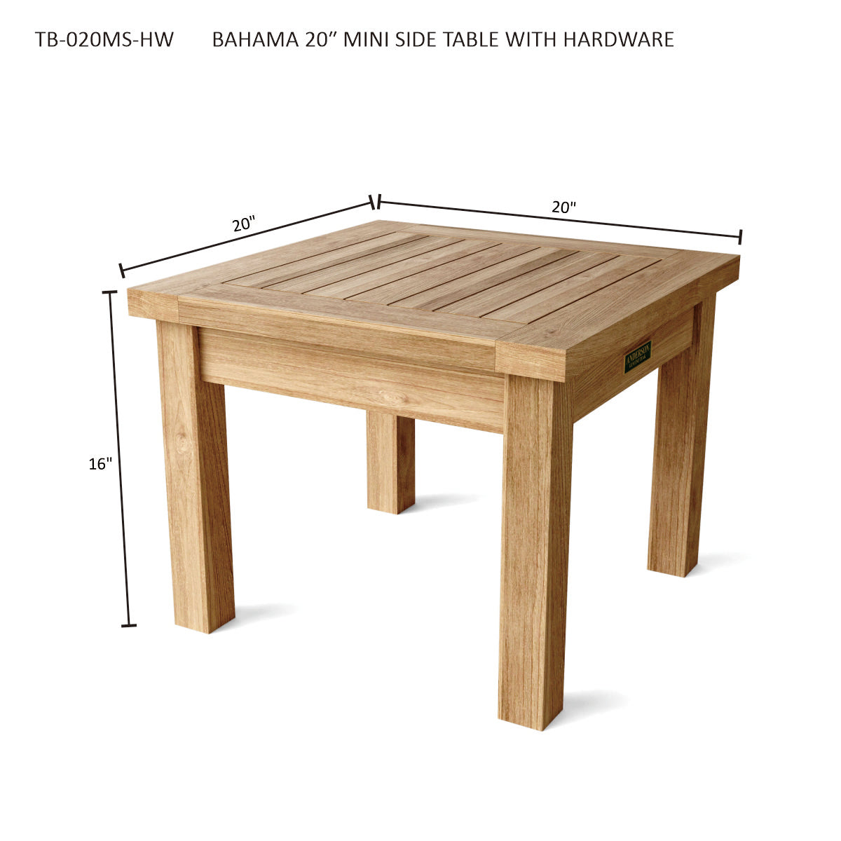 BAHAMA 20″ MINI SIDE TABLE WITH HARDWARE