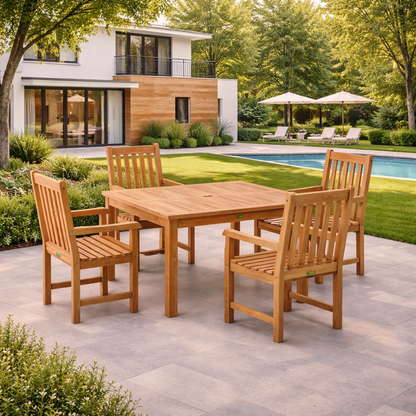 WINDSOR CLASSIC ARMCHAIR 5-PCS DINING TABLE SET