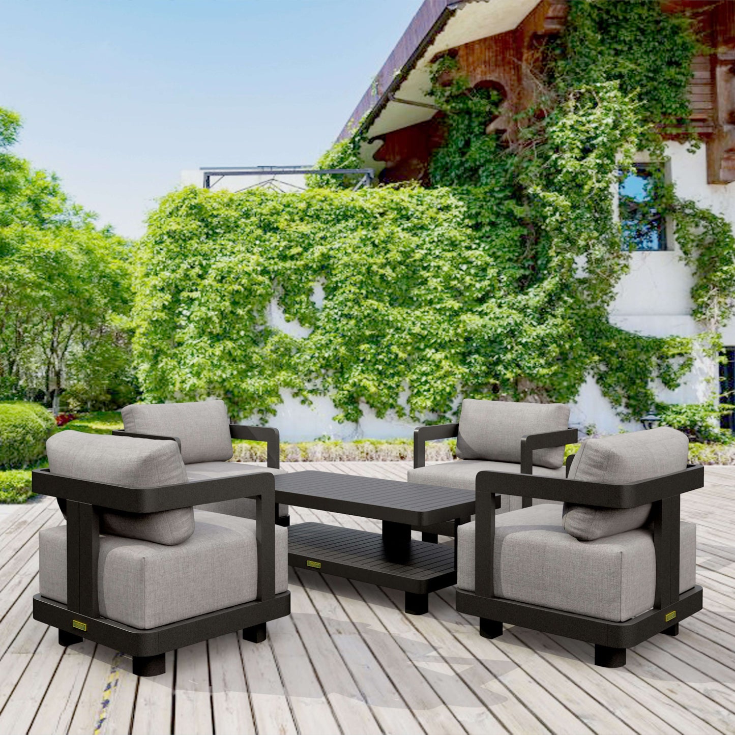 SET-904-AL 5-PC GRANADA ALUMINUM DEEP SEATING
