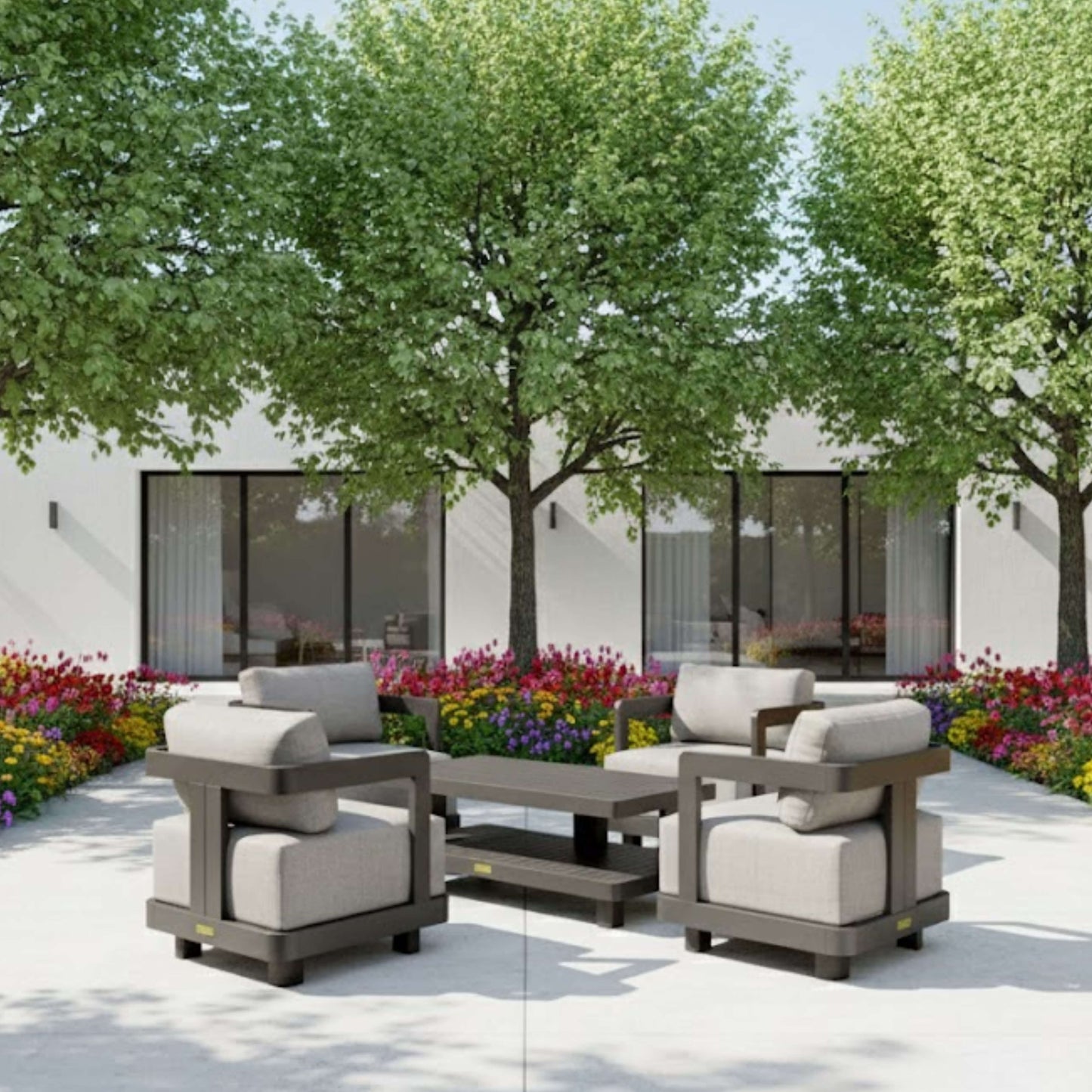 SET-904-AL 5-PC GRANADA ALUMINUM DEEP SEATING