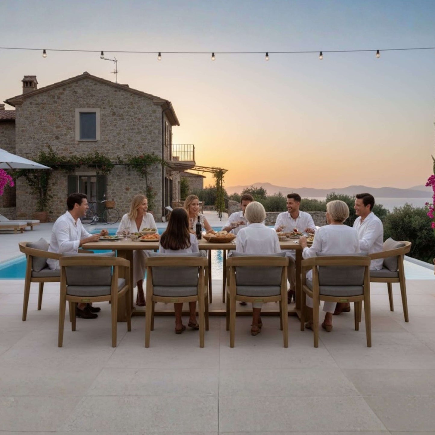 SET-368 11-PC TOSCANA DINING TABLE SET