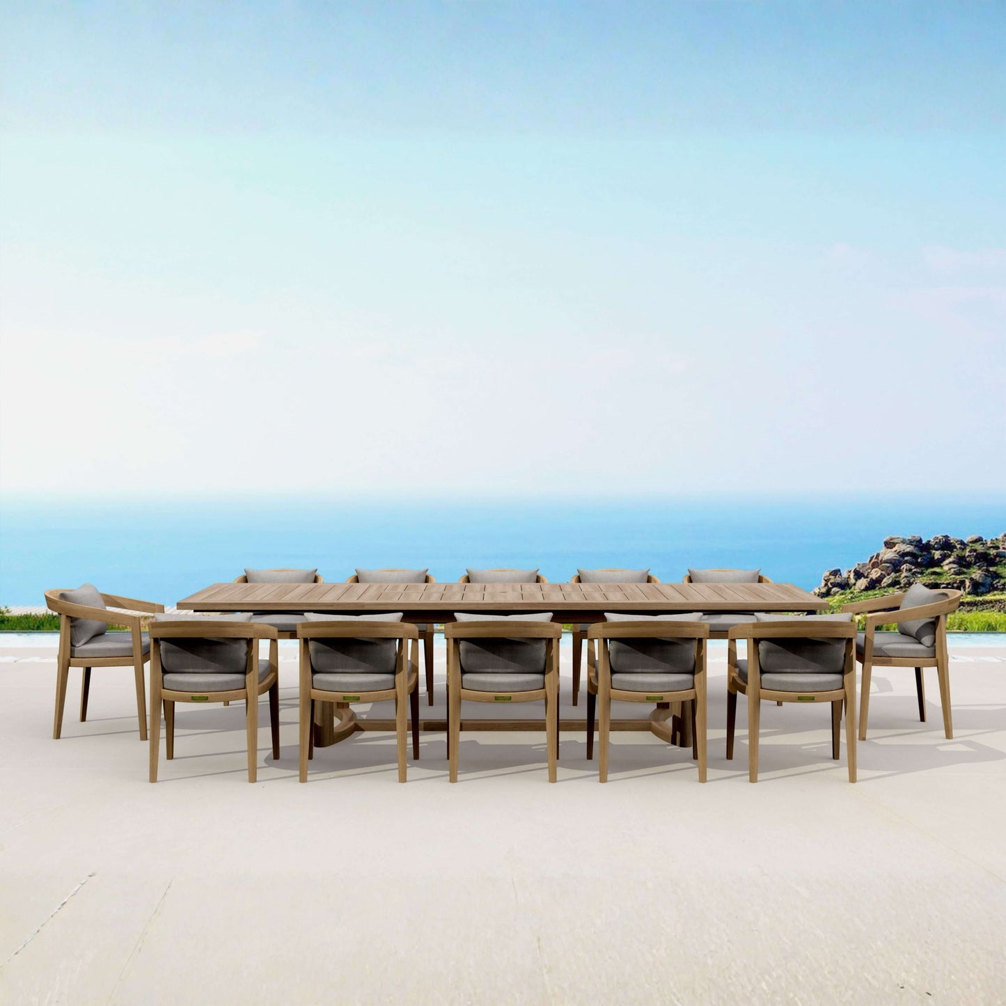 SET-367 13-PC TOSCANA EXTENSION DINING TABLE