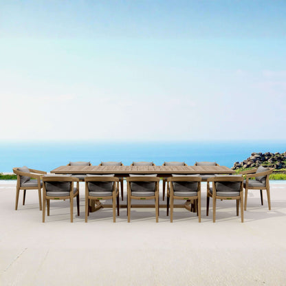 SET-367 13-PC TOSCANA EXTENSION DINING TABLE