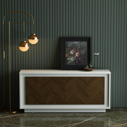 PARAGGI SIDEBOARD (WHITE & MAHOGANY)