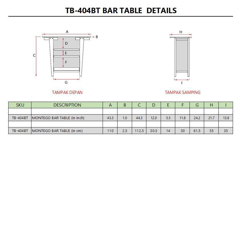 MONTEGO BAR TABLE