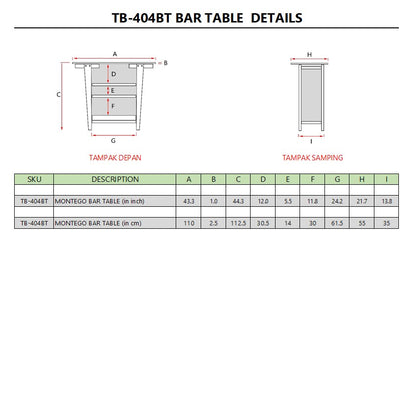 MONTEGO BAR TABLE