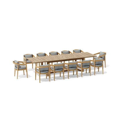 SET-367 13-PC TOSCANA EXTENSION DINING TABLE