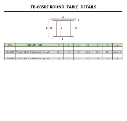 TOSCA 59″ ROUND TABLE