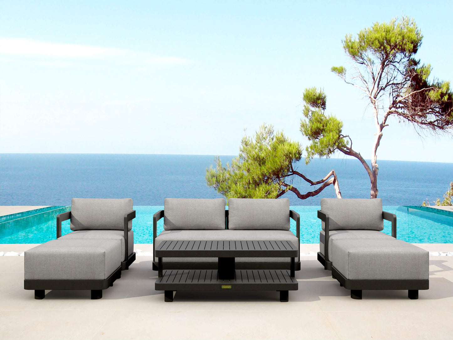 SET-902-AL 6-PC GRANADA ALUMINUM DEEP SEATING
