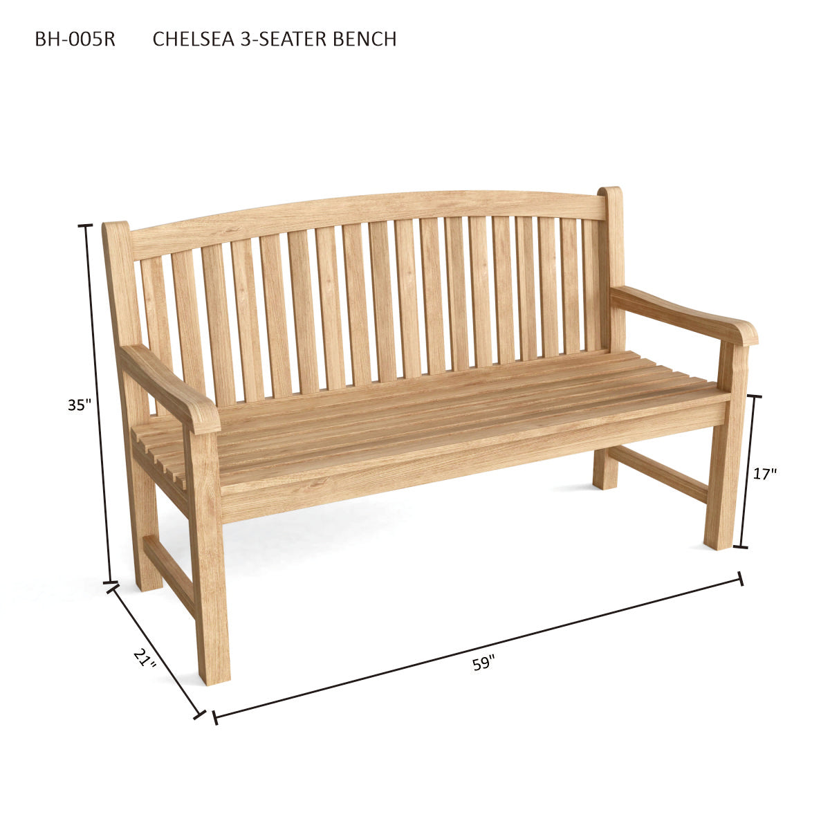 CHELSEA 3-SEATER BENCH