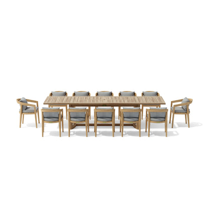 SET-367 13-PC TOSCANA EXTENSION DINING TABLE
