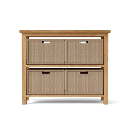TOWEL CONSOLE TABLE. (4-WICKER BASKETS WIC-4720 OPTIONAL)